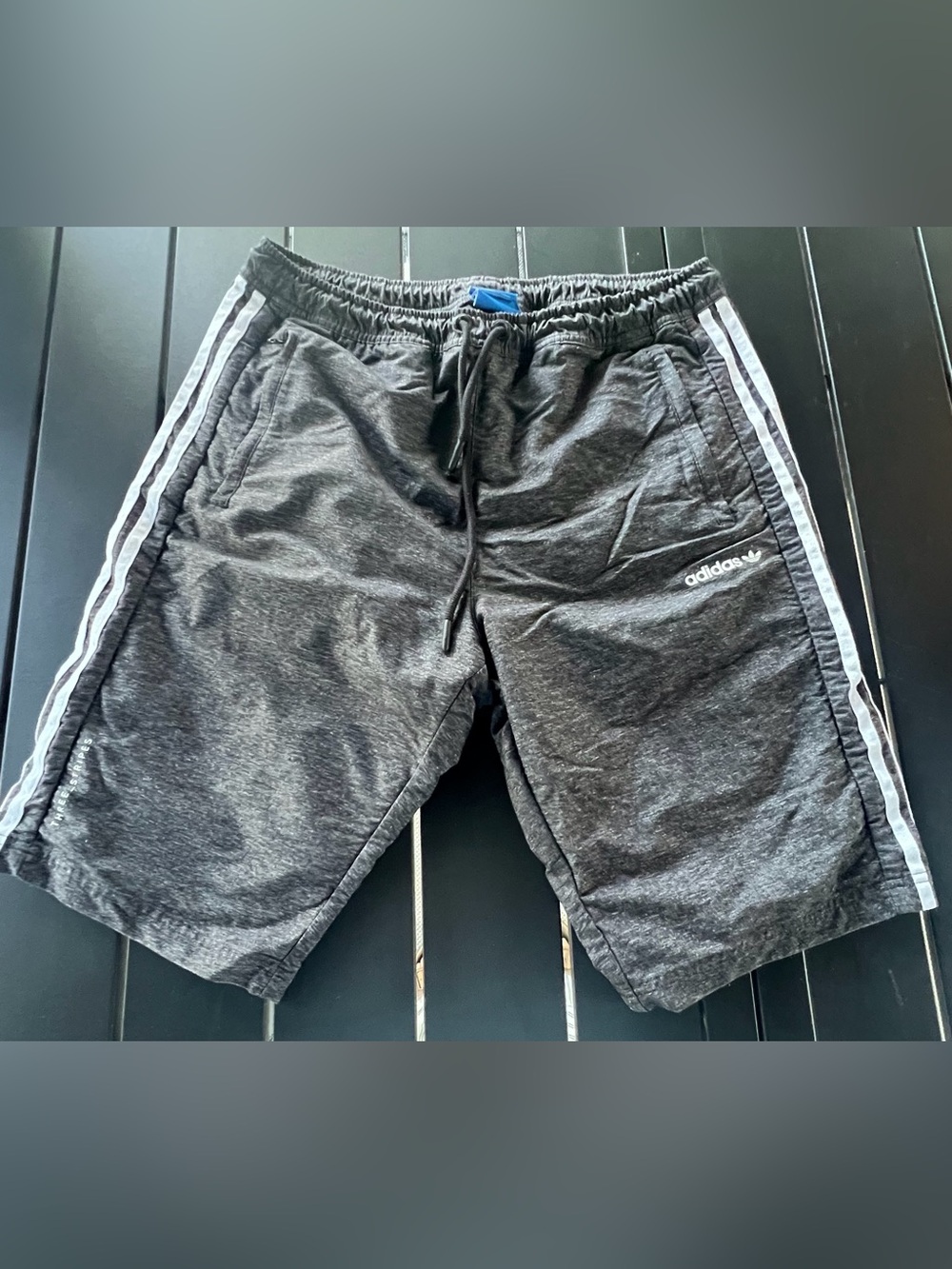 Adidas Shorts Size L Grey Three Stripes Trefoil, Size L